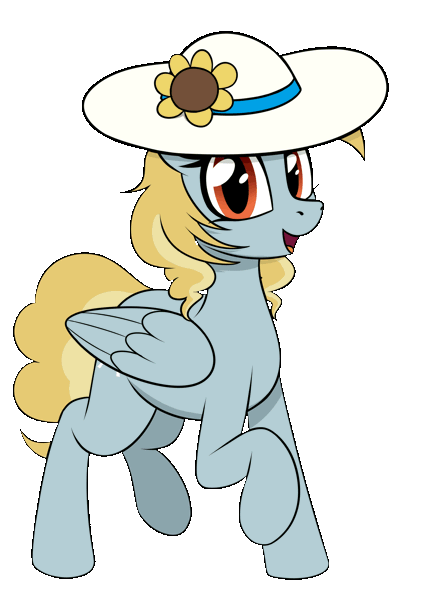 Size: 1496x2056 | Tagged: safe, artist:seafooddinner, ponerpics import, oc, oc:fair flyer, pegasus, animated, cute, dancing, gif, happy, hat, image, pegasus oc, simple background, snowpity inc., solo, transparent background, wings