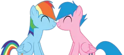Size: 2240x995 | Tagged: safe, artist:shell-bases, artist:twilyisbestpone, derpibooru import, firefly, rainbow dash, pegasus, pony, g1, base used, cute, dashabetes, dashfly, derpibooru exclusive, duo, duo female, eyes closed, female, flyabetes, g1 to g4, g4, generation leap, image, lesbian, love, mare, mlp fim's thirteenth anniversary, nose to nose, nuzzling, png, shipping, simple background, sitting, smiling, transparent background