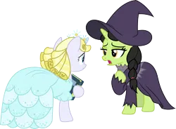 Size: 4069x3000 | Tagged: safe, artist:cloudy glow, derpibooru import, broomhilda, between dark and dawn, glinda, image, png, simple background, transparent background, vector, wicked