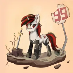 Size: 1800x1800 | Tagged: safe, artist:weiling, derpibooru import, oc, oc:blackjack, unofficial characters only, pony, unicorn, fallout equestria, fallout equestria: project horizons, fanfic art, image, png, solo, sword, weapon