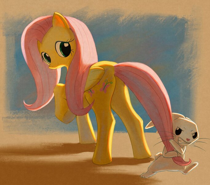 Size: 1813x1592 | Tagged: safe, artist:hoofy_0415, derpibooru import, angel bunny, fluttershy, image, jpeg