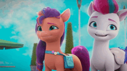 Size: 1920x1078 | Tagged: safe, derpibooru import, screencap, sunny starscout, zipp storm, g5, my little pony: make your mark, spoiler:g5, spoiler:my little pony: make your mark, spoiler:my little pony: make your mark chapter 5, spoiler:mymc05e04, animated, bag, city, elder flower, elderly, excited, fashion, father of the bridlewood, galloping, gasp, hat, image, my little pony: make your mark chapter 5, nostalgia, notepad, old, pencil, reference, saddle bag, shop, street, webm, zephyr heights