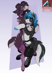 Size: 777x1100 | Tagged: suggestive, artist:arctic-fox, derpibooru import, oc, oc:blue bell, unofficial characters only, deer, earth pony, pony, deer oc, duo, duo female, female, image, jpeg, non-pony oc