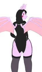 Size: 1000x1700 | Tagged: suggestive, artist:celsior majesta, ponerpics import, oc, unofficial characters only, anthro, bat pony, bat pony oc, bat wings, butt, image, jpeg, looking at you, looking back, looking back at you, nun outfit, sex, wings
