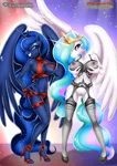 Size: 878x1241 | Tagged: explicit, artist:bbmbbf, princess celestia, princess luna, alicorn, anthro, equestria untamed, breasts, busty princess celestia, busty princess luna, image, nudity, palcomix, png, sexy, stupid sexy celestia, stupid sexy princess luna, vagina