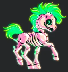 Size: 1938x2048 | Tagged: safe, artist:cabbage-arts, derpibooru import, oc, unofficial characters only, earth pony, skeleton pony, bone, glow, glowing eyes, image, jpeg, skeleton, solo