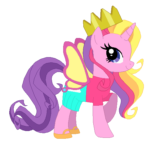 Size: 513x479 | Tagged: safe, artist:selenaede, artist:user15432, derpibooru import, rainbow flash, pony, unicorn, base used, butterfly costume, butterfly princess, butterfly wings, clothes, costume, crown, dress, g4, generation leap, halloween, halloween costume, holiday, image, jewelry, looking at you, pink wings, png, princess, princess costume, raised hoof, regalia, shoes, simple background, smiling, transparent background, wings