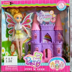 Size: 1280x1281 | Tagged: safe, derpibooru import, silver glow, fairy, pegasus, pony, g3, ages 3+, bootleg, castle, choking hazard, comb, doll, eyeshadow, fairy wings, female, image, jpeg, makeup, mare, mirror, misspelling, photo, ponytail, set funny pony, toy, wings