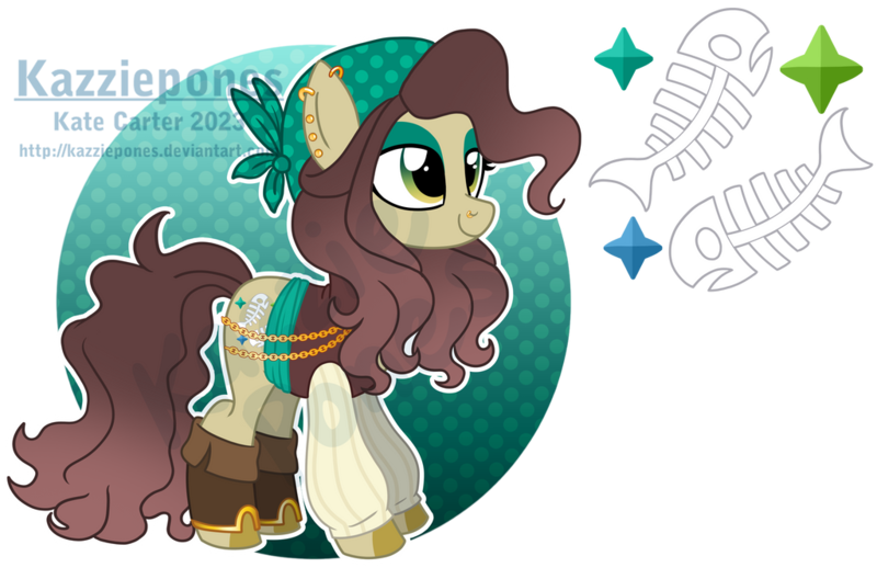 Size: 1024x676 | Tagged: safe, artist:kazziepones, derpibooru import, oc, oc:calico bones, earth pony, pony, clothes, female, image, mare, png, solo