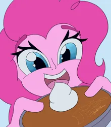 Size: 3700x4200 | Tagged: safe, artist:digi1talpho3nix, derpibooru import, pinkie pie, human, equestria girls, bust, food, image, looking at you, pie, png, pumpkin pie, solo, whipped cream