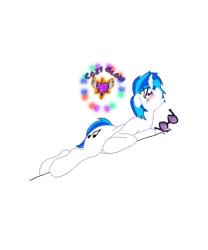 Size: 960x1152 | Tagged: safe, artist:real end, derpibooru import, vinyl scratch, pony, unicorn, broken glasses, crying, glasses, image, lying down, png, prone, simple background, solo, transparent background, vinyl's glasses