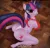 Size: 2800x2700 | Tagged: suggestive, artist:lukarts22, artist:lukylewds, derpibooru import, ponerpics import, twilight sparkle, anthro, plantigrade anthro, 3d, breasts, clothes, feet, female, image, kneeling, large butt, library, looking at you, panties, png, solo, solo female, thong, underwear