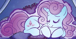 Size: 1183x613 | Tagged: safe, derpibooru import, idw, unnamed character, unnamed pony, pony, unicorn, fiendship is magic, spoiler:comic, spoiler:comicfiendshipismagic4, eyes closed, female, image, mare, png