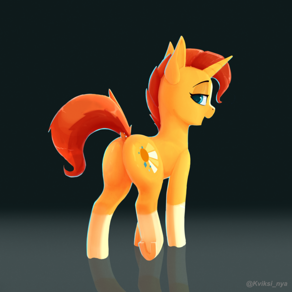 Size: 6000x6000 | Tagged: safe, alternate version, artist:kviksi, derpibooru import, sunburst, pony, unicorn, image, png, reflection, solo