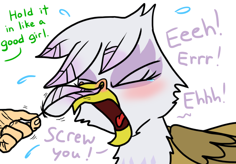 Size: 10032x6976 | Tagged: safe, artist:graymist, derpibooru import, gilda, gryphon, absurd resolution, angry, beak, blushing, colored, feather, fetish, fingernails, hand, image, nostril flare, nostrils, png, red nose, red nosed, simple background, sneezing, sneezing fetish, tickle torture, tickling, transparent background, yelling