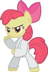 Size: 155x231 | Tagged: safe, artist:exkira, derpibooru import, apple bloom, earth pony, pony, bipedal, female, filly, foal, image, karate, png, simple background, solo, transparent background