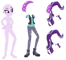 Size: 642x588 | Tagged: safe, artist:nsmah, artist:tekobases, derpibooru import, starlight glimmer, human, equestria girls, base, beanie, beanie hat, boots, clothes, hand on hip, hat, high heel boots, high heels, image, png, shoes, simple background, smiling, white background