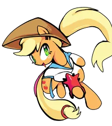 Size: 1757x1978 | Tagged: safe, artist:yidwags, derpibooru import, applejack, earth pony, pony, alternate hairstyle, bathrobe, clothes, image, maplestory, png, robe, simple background, solo, transparent background