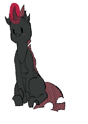 Size: 300x422 | Tagged: safe, artist:haku nichiya, derpibooru import, oc, oc:filis, unofficial characters only, changeling, animated, gif, image, red and black oc, red changeling, simple background, solo, transparent background