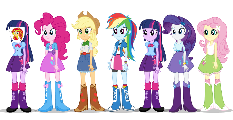 Size: 778x401 | Tagged: safe, applejack, fluttershy, pinkie pie, rainbow dash, rarity, twilight sparkle, equestria girls, image, mane six, png