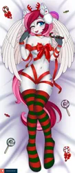 Size: 1233x2828 | Tagged: suggestive, artist:lifejoyart, ponerpics import, oc, unofficial characters only, anthro, clothes, female, image, jpeg, nudity, ribbon bikini, socks