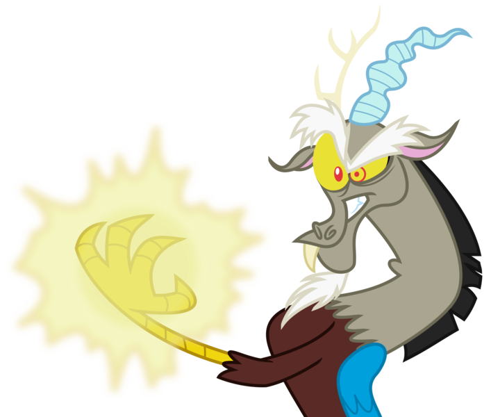 Size: 2653x2250 | Tagged: safe, artist:sketchmcreations, derpibooru import, discord, draconequus, the return of harmony, glow, glowing hands, image, male, png, simple background, solo, transparent background, vector