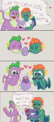 Size: 1920x4345 | Tagged: safe, artist:mythicalartist_, derpibooru import, spike, oc, oc:cole, oc:emziko, dragon, adult, adult spike, baby, baby dragon, canon x oc, comic, crying, dialogue, dragon egg, dragoness, egg, family, female, floating heart, hatching, hatchling, heart, high res, image, kissing, male, offspring, older, older spike, parent:oc:emziko, parent:spike, parents:spiko, png, shipping, speech bubble, spiko, spread wings, straight, tears of joy, winged spike, wings