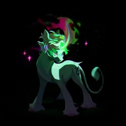 Size: 3000x3000 | Tagged: safe, artist:kraytt-05, derpibooru import, oc, oc:quartz comet, unofficial characters only, classical unicorn, pony, unicorn, black background, cloven hooves, curved horn, glow, glowing horn, horn, image, leonine tail, male, offspring, parent:king sombra, parent:trixie, parents:trixbra, png, simple background, solo, sombra eyes, stallion, unshorn fetlocks