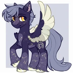 Size: 2000x2000 | Tagged: safe, artist:lemondoods, ponerpics import, oc, unofficial characters only, pony, constellation freckles, female, freckles, happy, image, jpeg, mare, passepartout