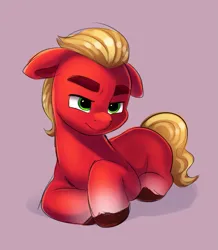 Size: 1119x1285 | Tagged: safe, artist:malarkey, derpibooru import, sprout cloverleaf, earth pony, pony, g5, colored sketch, grumpy, image, lying down, male, png, prone, simple background, sketch, solo, stallion