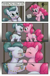 Size: 2620x4000 | Tagged: suggestive, artist:horsepen, derpibooru import, cloudy quartz, pinkie pie, earth pony, pony, bedroom eyes, blushing, boop, dialogue, drool, explicit source, eyes closed, female, floating heart, floppy ears, french kiss, heart, high res, image, incest, infidelity, jpeg, kiss on the lips, kissing, lesbian, mare, mother and child, mother and daughter, noseboop, piecest, pinkquartz, shipping, speech bubble