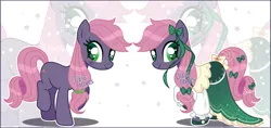 Size: 4188x1984 | Tagged: safe, artist:dixieadopts, derpibooru import, oc, oc:plum berry, unofficial characters only, earth pony, pony, clothes, dress, female, image, mare, png, solo, zoom layer