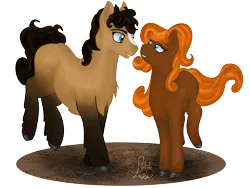 Size: 4000x3000 | Tagged: safe, alternate version, artist:loopina, derpibooru import, oc, oc:onyx, oc:tulipe, unofficial characters only, earth pony, duo, female, image, male, png, poctober, siblings, simple background, transparent background, twins