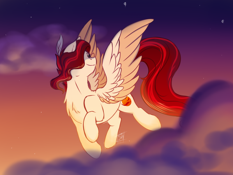 Size: 4000x3000 | Tagged: safe, artist:shamy-crist, derpibooru import, oc, pegasus, pony, cloud, female, flying, image, mare, png, solo