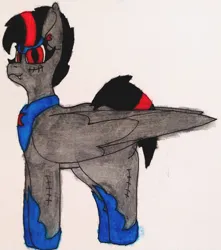 Size: 2982x3368 | Tagged: safe, artist:acid flask, derpibooru import, oc, oc:blood moon, unofficial characters only, bat pony, pony, bat pony oc, bat wings, clothes, costume, crown, ear piercing, earring, fangs, female, image, jewelry, large wings, looking at you, mare, nightmare night, nightmare night costume, painting, piercing, png, regalia, scar, shoes, short hair, short tail, smiling, smiling at you, tail, tall, traditional art, watercolor painting, wings