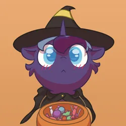 Size: 2000x2000 | Tagged: safe, artist:dark_wind, derpibooru import, oc, oc:dark wind, pony, blushing, clothes, costume, cute, halloween, halloween costume, hat, holiday, image, looking at you, png, simple background, solo