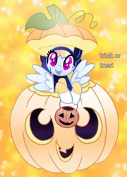 Size: 758x1054 | Tagged: safe, artist:alan-the-animeartist, derpibooru import, rainbow dash, pegasus, female, halloween, holiday, image, jpeg, pumpkin, pumpkin bucket, solo