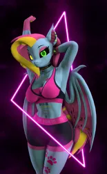 Size: 2538x4096 | Tagged: safe, artist:dawnyr, ponerpics import, oc, oc:scarlet twinkle, unofficial characters only, anthro, 3d, breasts, clothes, female, image, jpeg