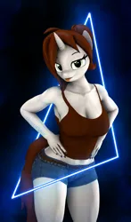 Size: 2364x4020 | Tagged: safe, artist:dawnyr, ponerpics import, oc, oc:stone, unofficial characters only, anthro, 3d, breasts, clothes, female, image, jpeg