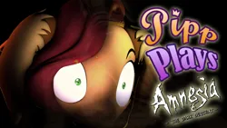 Size: 1920x1080 | Tagged: semi-grimdark, artist:pika-robo, derpibooru import, pipp petals, pegasus, pony, series:pipp plays, g5, 3d, amnesia: the dark descent, fake thumbnail, fear, female, g4, g5 to g4, gamer pipp, generation leap, grunt, image, let's play, mare, png, scared, shrunken pupils, solo, source filmmaker, video game, when you see it, youtube thumbnail