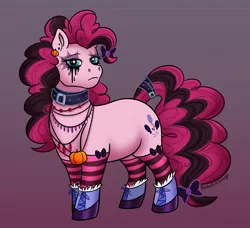 Size: 1682x1535 | Tagged: safe, artist:bella-pink-savage, derpibooru import, pinkie pie, earth pony, pony, female, goth, goth pony, halloween, holiday, image, jpeg, solo