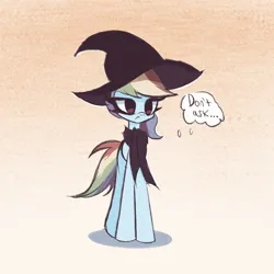 Size: 3000x3000 | Tagged: safe, artist:thebigstuff89, derpibooru import, rainbow dash, pony, :<, hat, image, png, rainbow dash always dresses in style, solo, witch hat