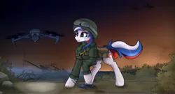 Size: 6500x3500 | Tagged: safe, artist:lakunae, derpibooru import, oc, oc:marussia, ponified, unofficial characters only, pony, clothes, cyrillic, female, image, jpeg, mare, military, military pony, military uniform, nation ponies, russia, uniform, war