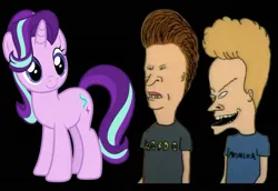 Size: 1005x691 | Tagged: safe, derpibooru import, edit, starlight glimmer, human, pony, unicorn, spoiler:everypony at the blanket, beavis and butthead, image, jpeg