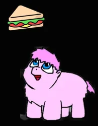Size: 690x884 | Tagged: safe, artist:egoralexeev, derpibooru import, edit, oc, oc:the flying sandwich, fluffy pony, spoiler:everypony at the blanket, food, image, jpeg, looking up, sandwich