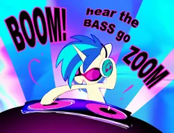 Size: 2138x1631 | Tagged: safe, artist:dawnfire, ponerpics import, ponybooru import, vinyl scratch, pony, unicorn, abstract background, female, grin, headphones, image, mare, png, smiling, solo, turntable