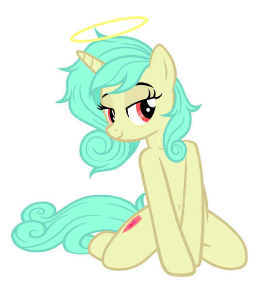 Size: 3388x3671 | Tagged: safe, artist:equestria secret guard, derpibooru import, oc, oc:seven sister, unofficial characters only, pony, unicorn, bedroom eyes, belly button, collarbone, female, horn, image, kneeling, looking at you, mare, png, sexy, shoulder, simple background, smiling, smiling at you, smirk, transparent background, unicorn oc