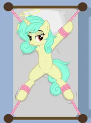 Size: 4152x5621 | Tagged: safe, artist:equestria secret guard, derpibooru import, oc, oc:seven sister, unofficial characters only, pony, unicorn, armpits, bed, bedroom eyes, belly, belly button, bondage, featureless crotch, female, happy, happy bondage, helpless, horn, image, looking at you, lying down, mare, on back, on bed, png, rope, rope bondage, sexy, simple background, smiling, smiling at you, smirk, spread eagle, spread legs, spreading, tied down, tied to bed, tied up, transparent background, unicorn oc
