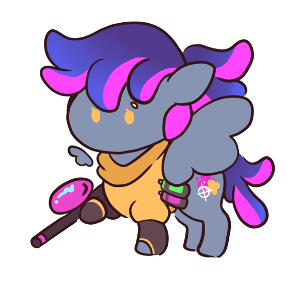 Size: 3000x3000 | Tagged: safe, artist:roxymadn3ss, derpibooru import, oc, pegasus, chibi, chonky pony, contrast, image, ink, paint, paintball, png, solo