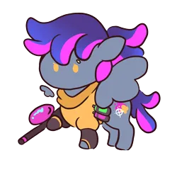 Size: 3000x3000 | Tagged: safe, artist:roxymadn3ss, derpibooru import, oc, pegasus, chibi, chonky pony, contrast, image, ink, paint, paintball, png, solo